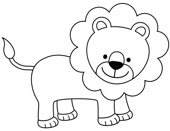 Cute lion coloring page