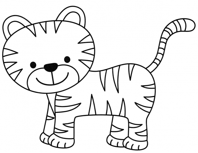 Brave tiger coloring page