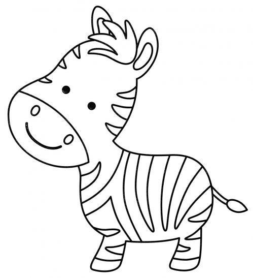 Little zebra coloring page