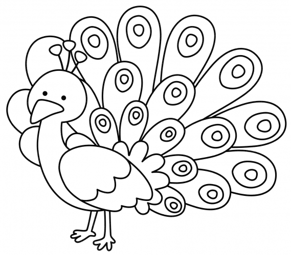 Beautiful peacock coloring page