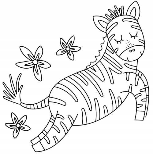 Zebra in a jump coloring page