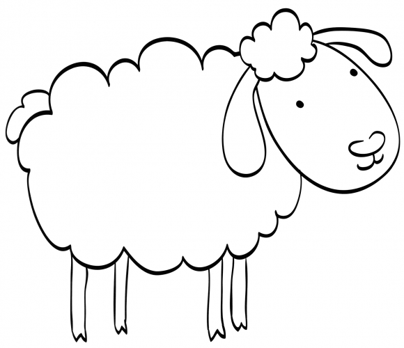 Sheep walks coloring page
