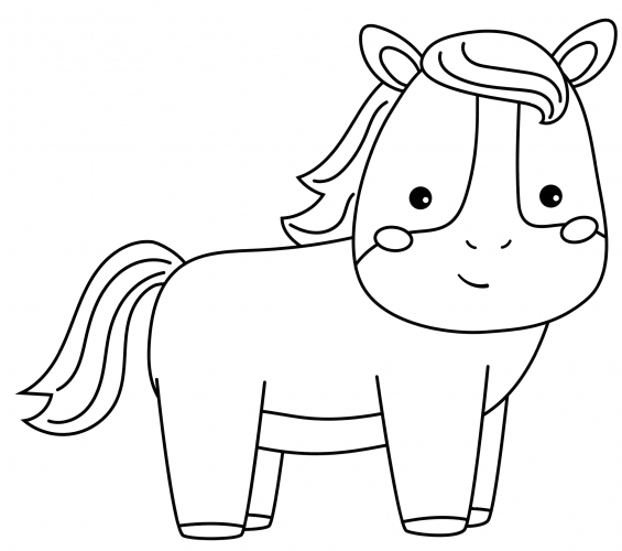 Modest horse coloring page