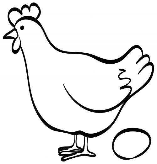 Chicken with egg coloring page