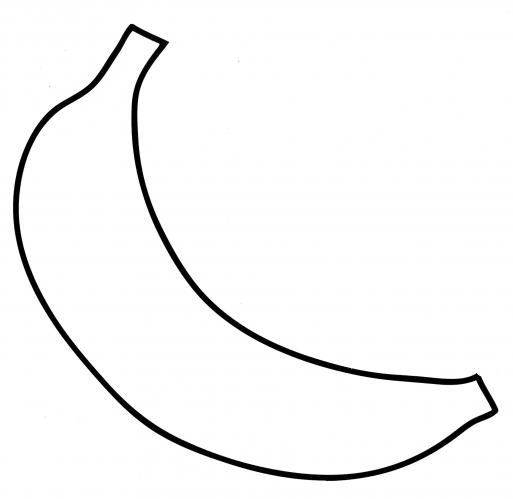 Outline of a banana coloring page