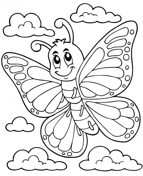 Butterfly smiles coloring page