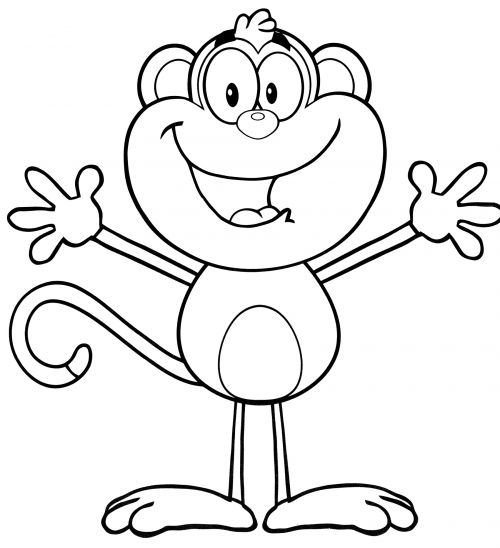 Funny monkey coloring page