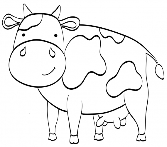 Happy cow coloring page