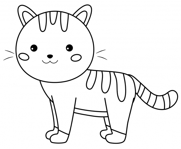 Cute kitty coloring page