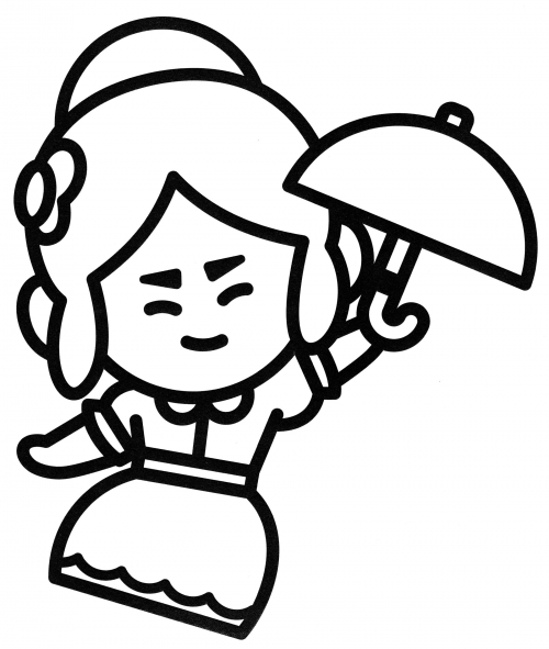 Piper with umbrella coloring page