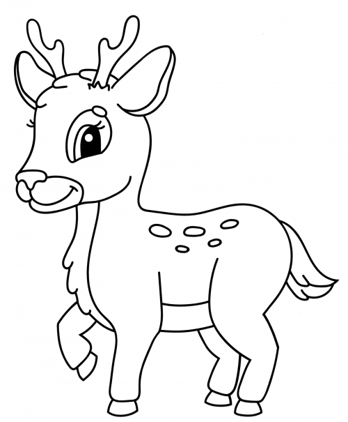 Little deer with antlers coloring page