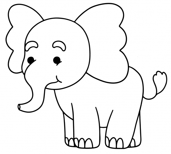 Elephant with big ears coloring page