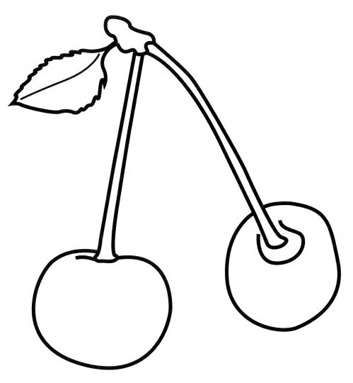 Little cherries coloring page