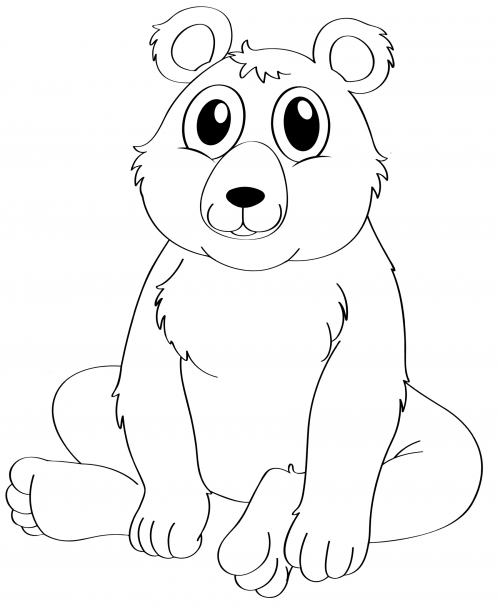 Bear sits coloring page