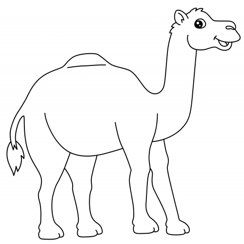 Cute camel coloring page