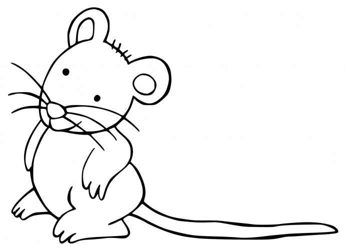 Mouse with tail coloring page