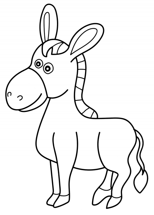 Eared donkey coloring page