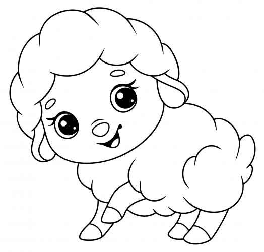Merry little lamb coloring page