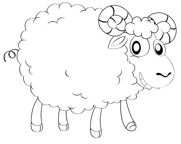 Jolly sheep coloring page
