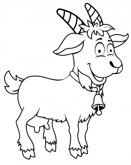 Horned goat coloring page