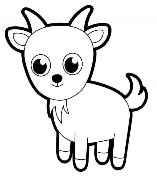 Goat with a beard coloring page