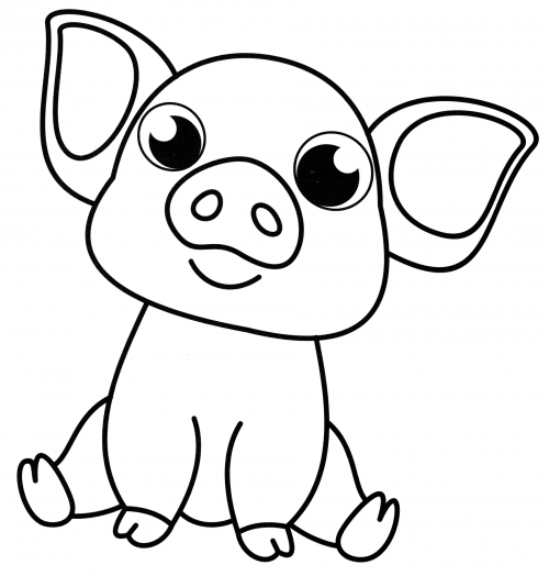 Cute piglet coloring page