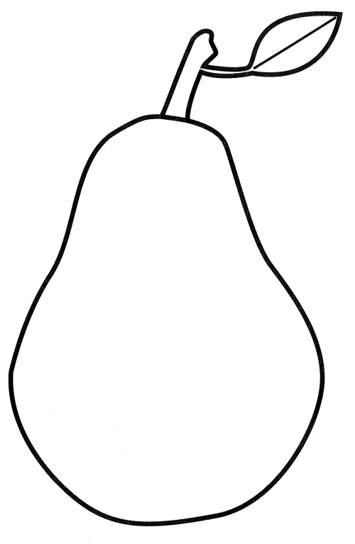 Pear with a leaf coloring page