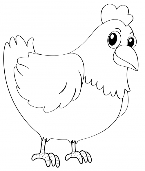 Lovely hen coloring page