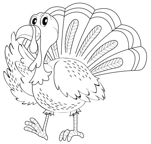 Greetings from the turkey coloring page