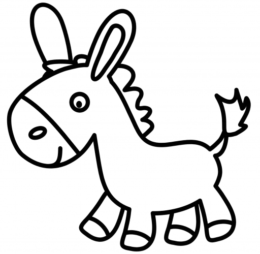 Little donkey coloring page