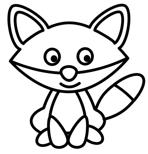 Cute little fox coloring page