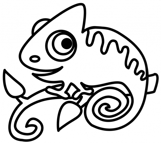 Nice chameleon coloring page