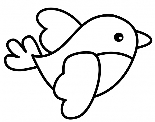 Small bird coloring page