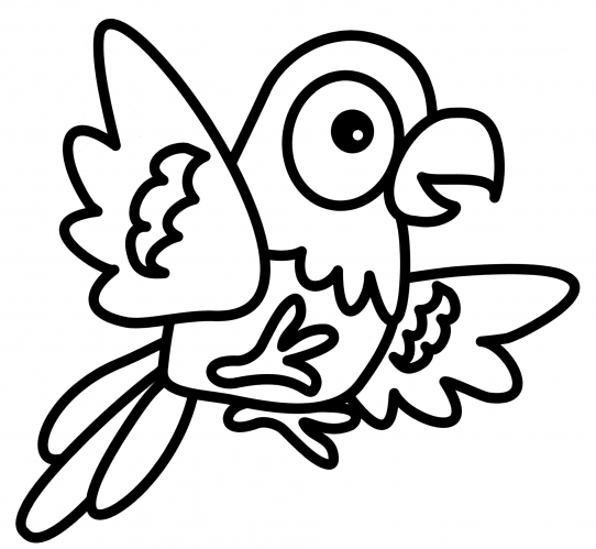 Small parrot coloring page