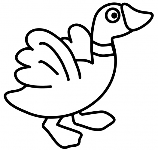 Funny duck coloring page