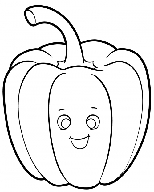 Smiling pepper coloring page