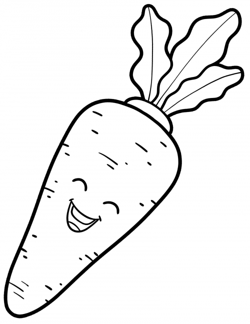 Jolly carrot coloring page