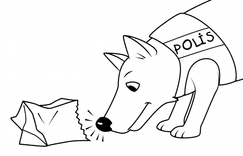 Police dog coloring page