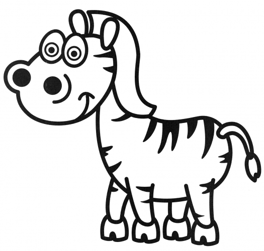 Zebra with big eyes coloring page