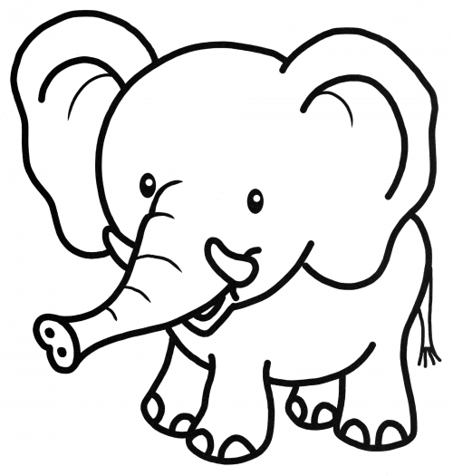 Playful elephant coloring page