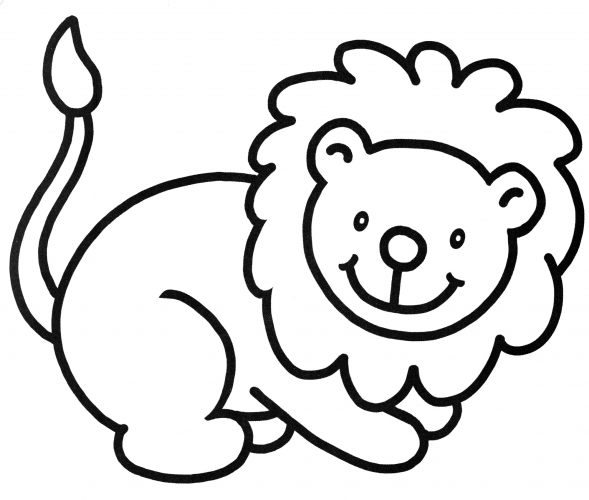 Lion smiles coloring page