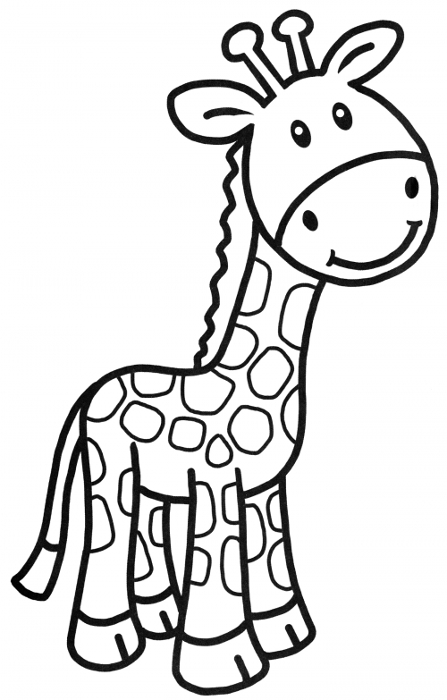 Kind giraffe coloring page
