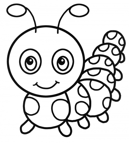 Pretty caterpillar coloring page