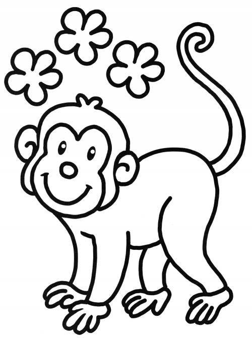 Monkey smiles coloring page