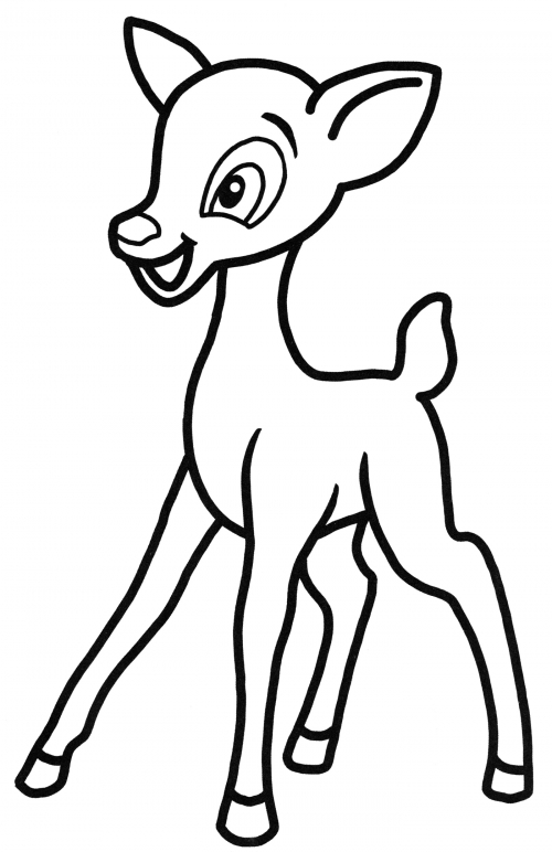 Cute baby deer coloring page