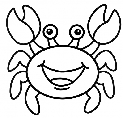 Jolly crab coloring page