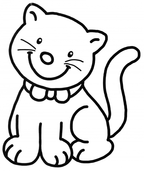 Cat smiles coloring page