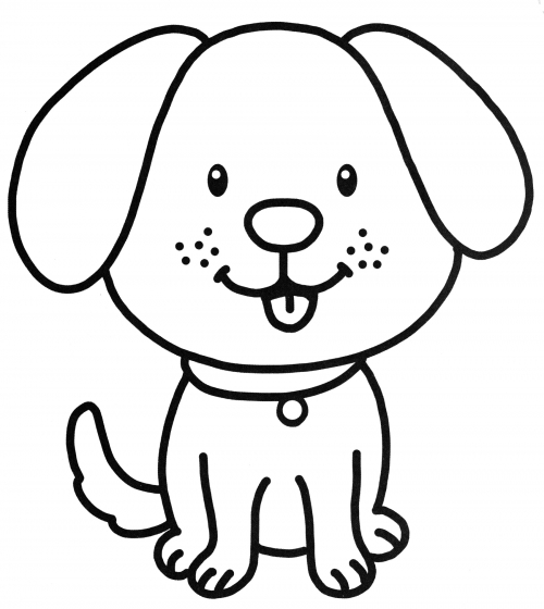 Eared dog coloring page