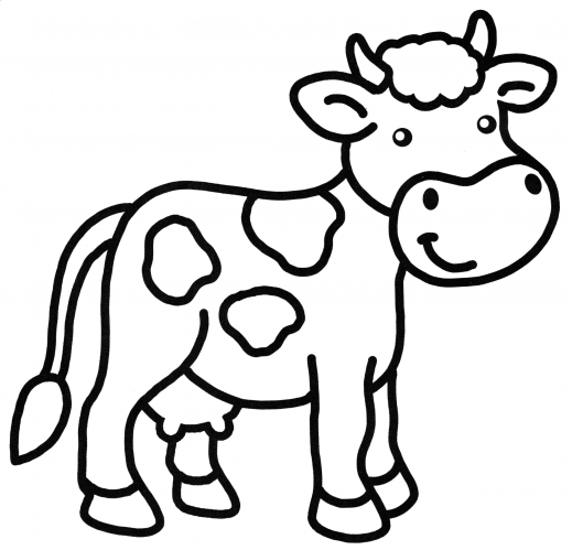 Cow with horns coloring page