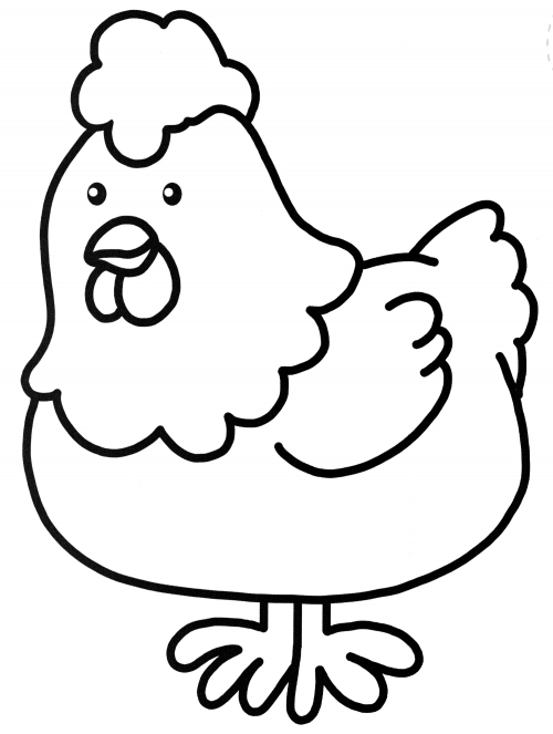 Good hen coloring page